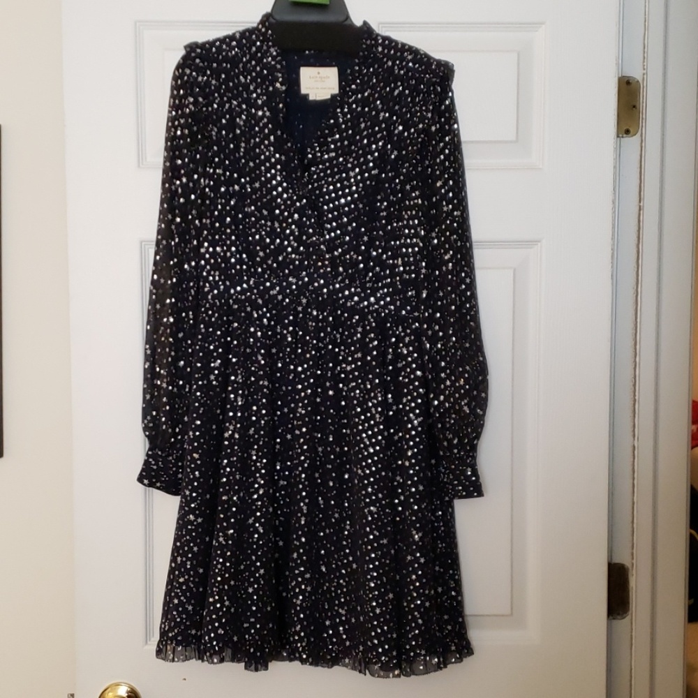 Kate Spade star bright night sky dot mini dress
